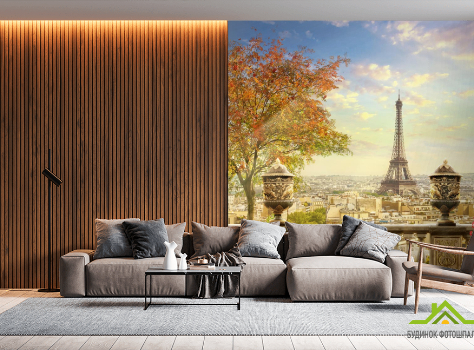 выбрать Фотошпалери Балкон, місто, дерево Фотошпалери Фрески на стіну