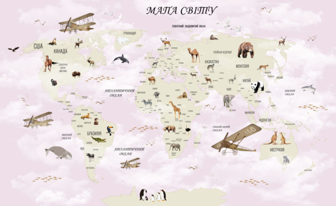 Фотошпалери дитяча карта