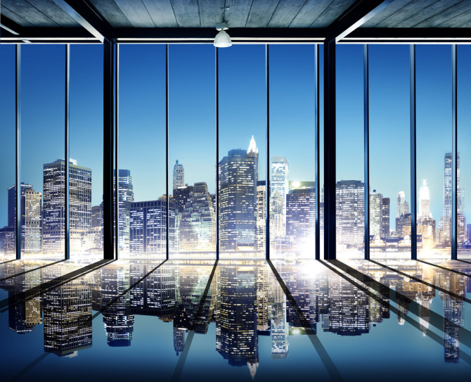 Фотообои Вид из окна на город