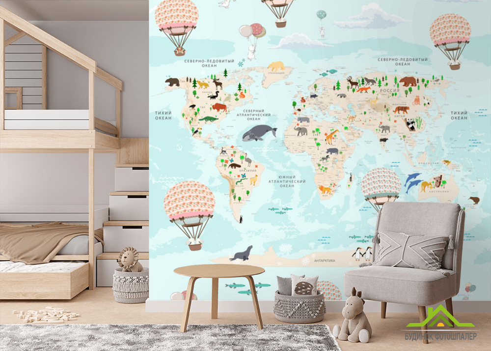 Шпалери в дитячу Карта
