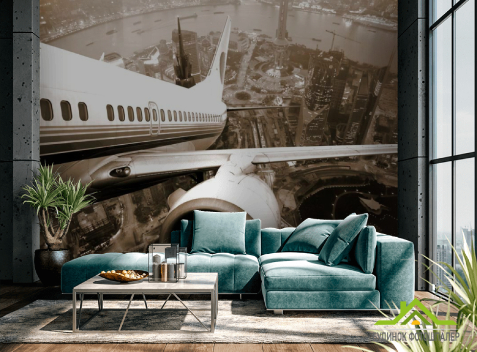 выбрать Фотообои Крыло самолета Фотообои Самолеты на стену