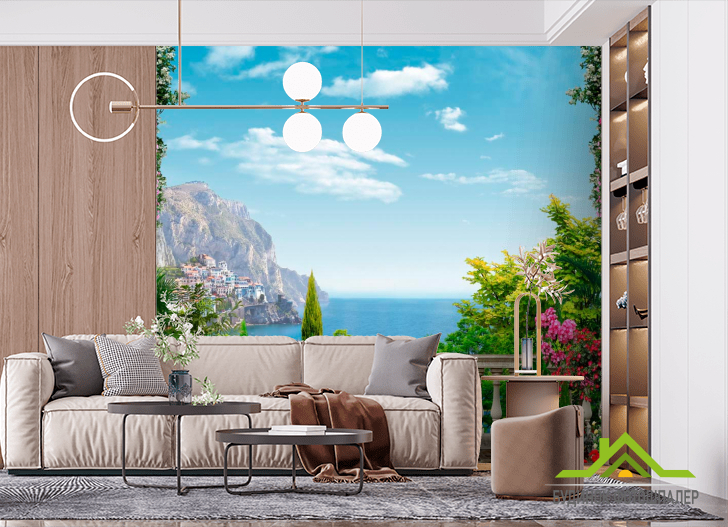 Фотошпалери Балкон, клумби, місто