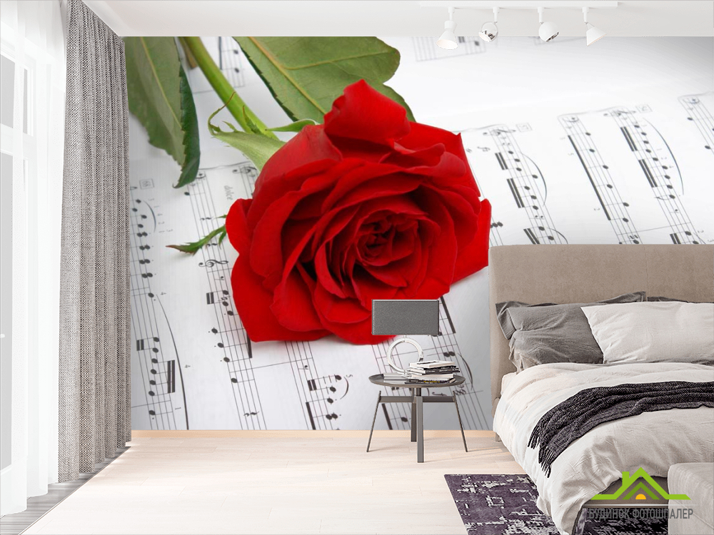 Фотошпалери Троянда на нотах