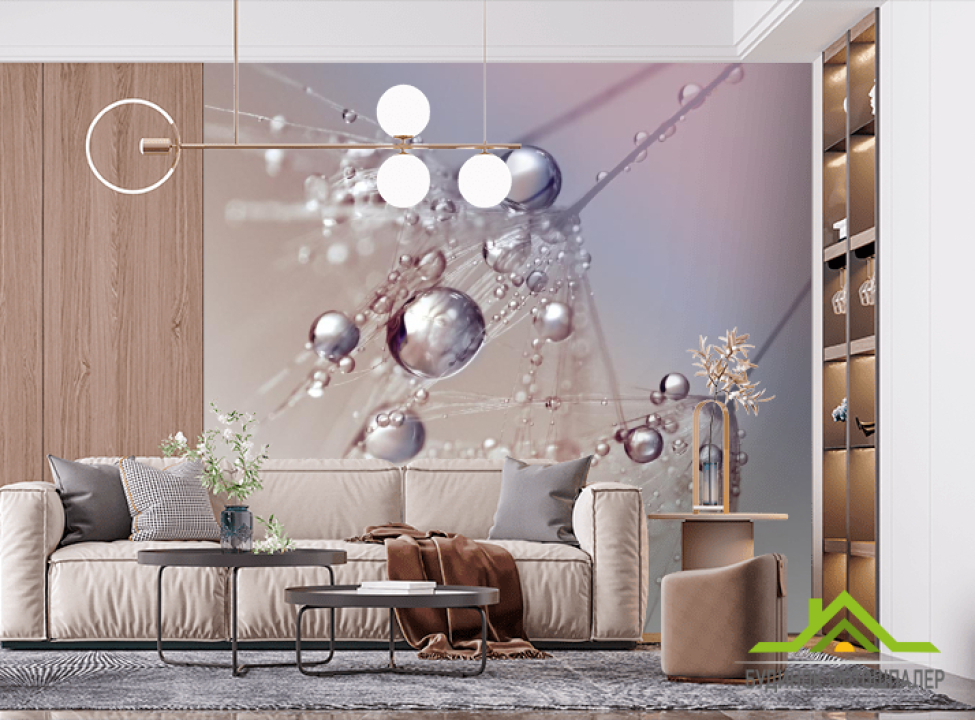 выбрать Фотошпалери краплі на кульбабі Фотошпалери Квіти на стіну