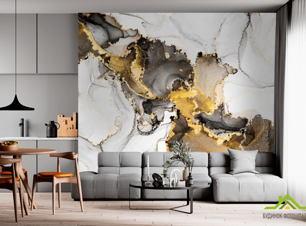 выбрать Фотообои золотой флюид Фотообои с золочением на стену
