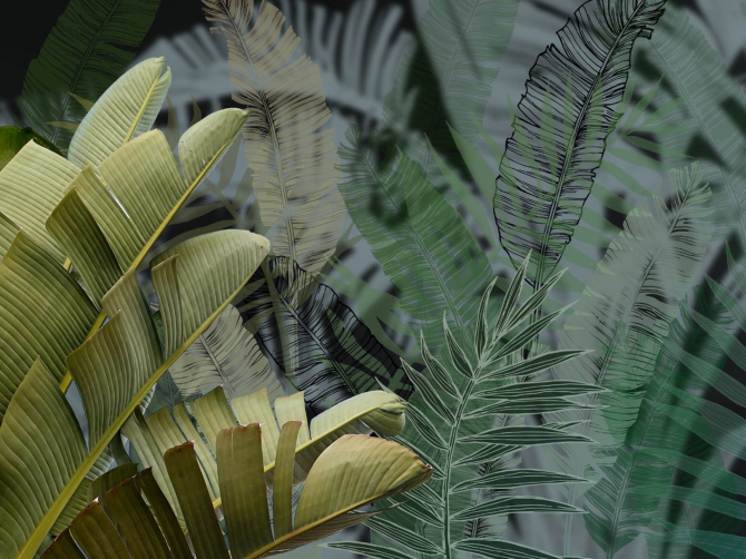 Фотошпалери дизайнерські листя