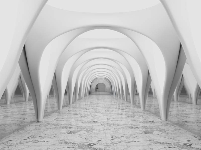 Фотообои 3д тоннель серый