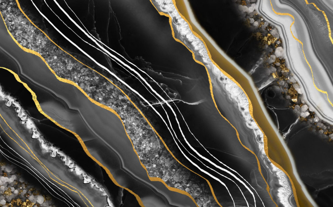 Фотообои срез мрамора с золотом