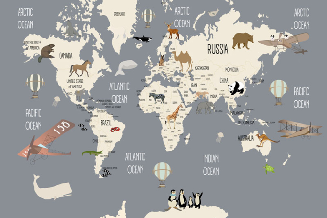 Фотошпалери карта миру