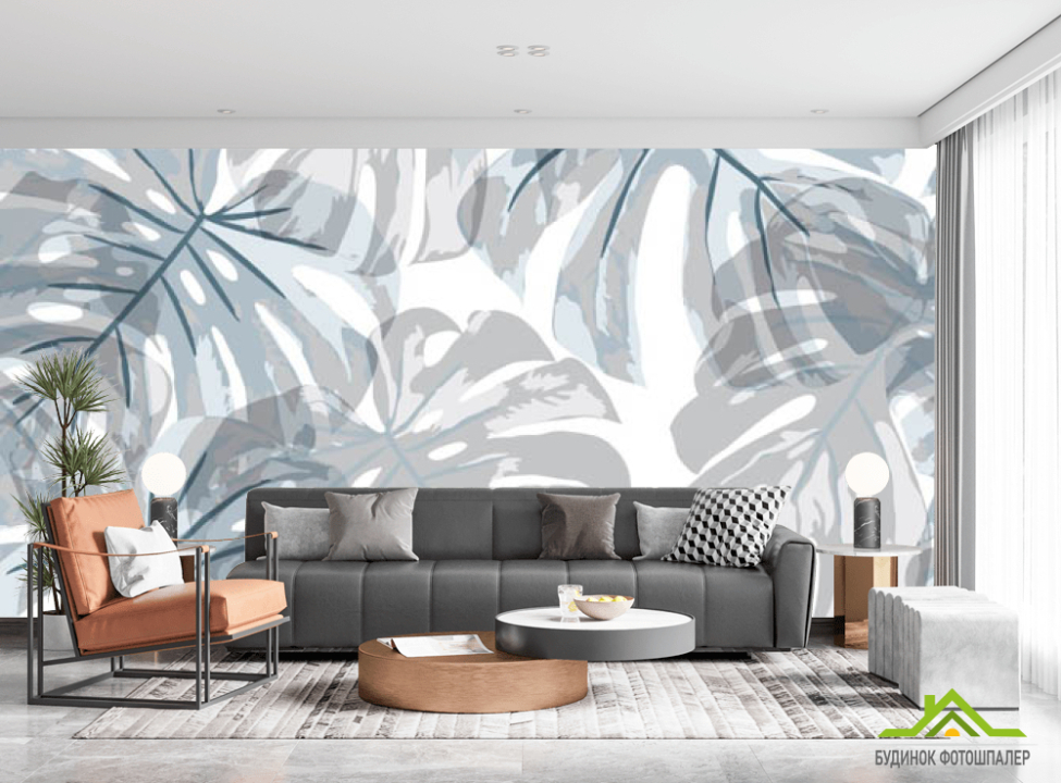 выбрать Фотообои Паттерн из листьев монстеры Фотообои тропические листья на стену