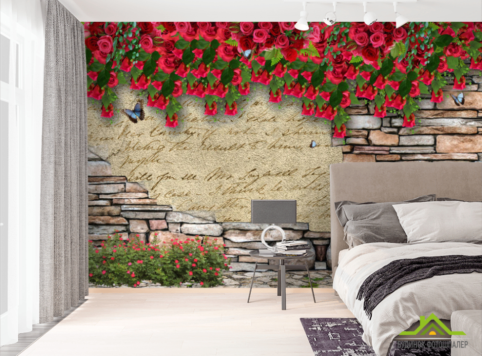 выбрать Фотошпалери Стіна з квітами 3д Фотошпалери 3Д на стіну