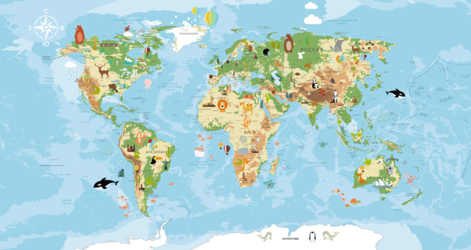 Шпалери в дитячу Карта