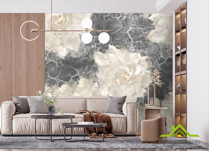 Фотошпалери дизайнерські білі троянди