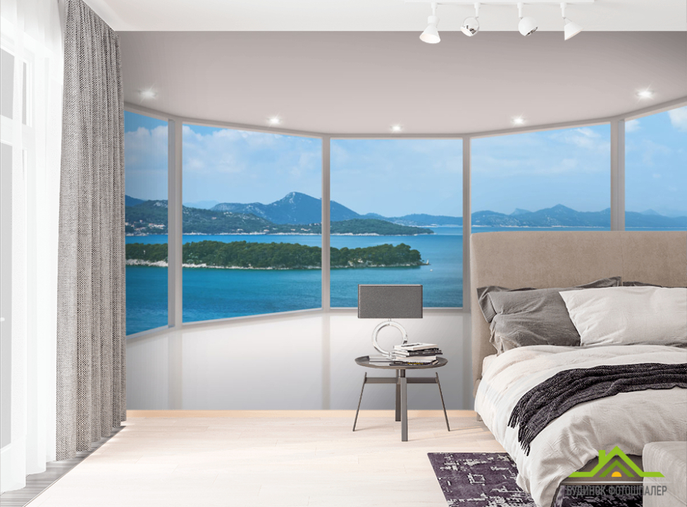 выбрать Фотошпалери Вид з вікна на острів Фотошпалери Вид з вікна на стіну