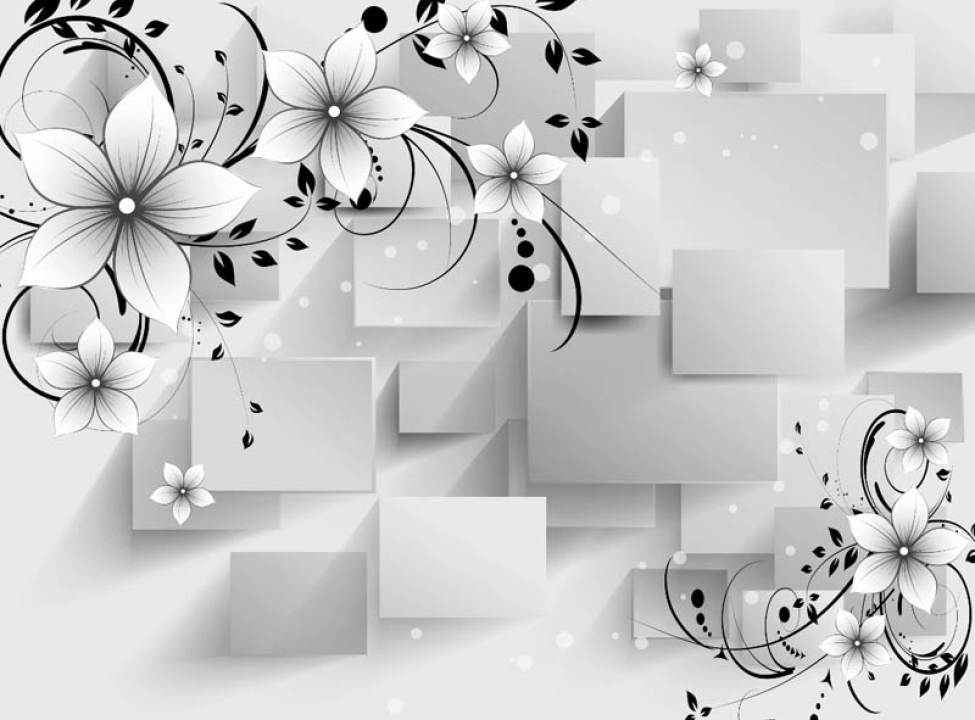 выбрать Фотообои 3д кубы и цветы Фотообои разные на стену