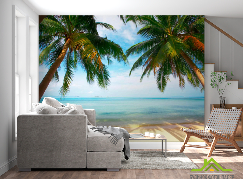 выбрать Фотошпалери Дві пальми, пляж Фотошпалери Море на стіну