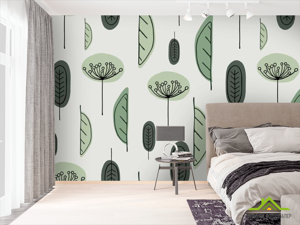 Фотошпалери Векторні кульбабки в скандинавському стилі