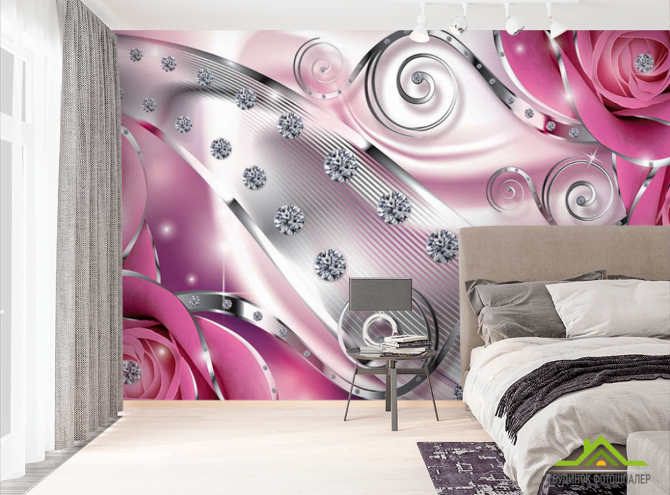 выбрать Фотошпалери Троянди з камінням Фотошпалери 3Д на стіну