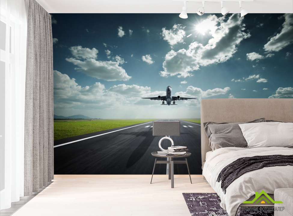 выбрать Фотошпалери літак над злітною смугою Фотошпалери Природа на стіну