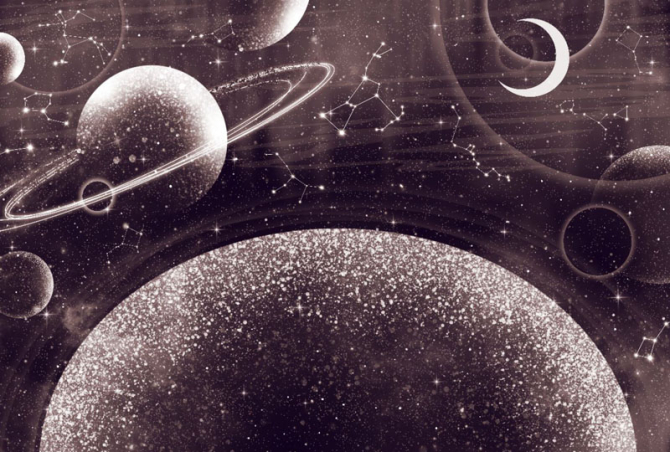 Фотообои Дизайнерские планеты коричневый оттенок