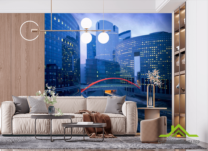 Фотошпалери Мости, скляні висотки