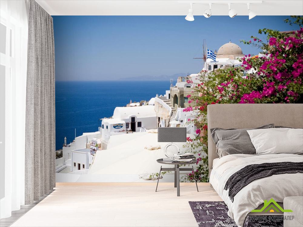 Фотообои белый дом над морем