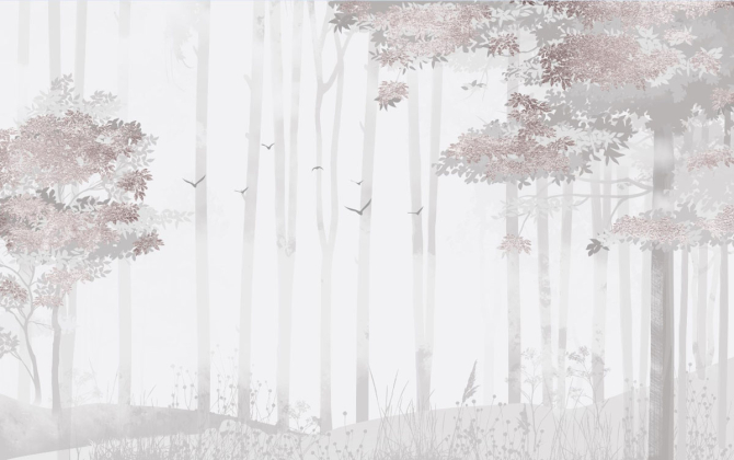 Фотошпалери дерева Рожеве золото