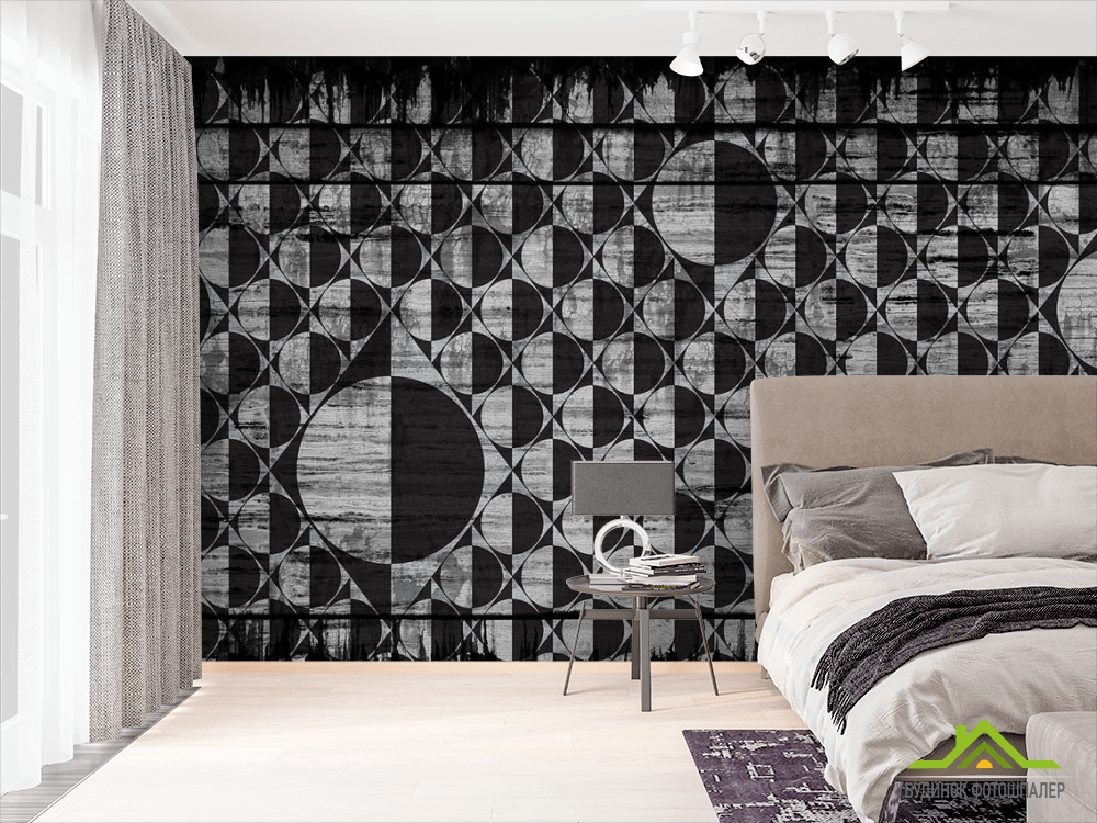 Фотообои Серо-черные круги