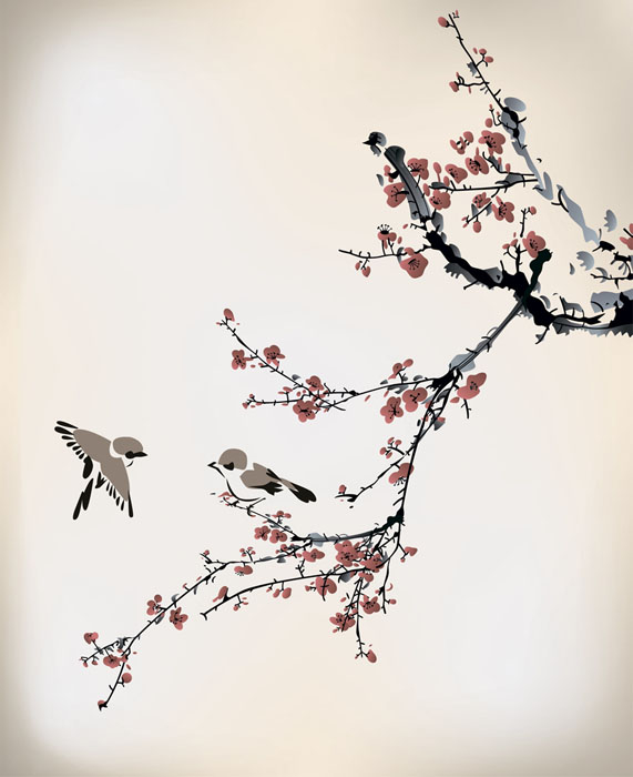 Фотошпалери Векторна гілка сакури