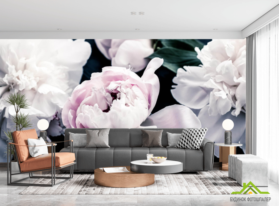 выбрать Фотошпалери півонії на темному Фотошпалери Квіти на стіну