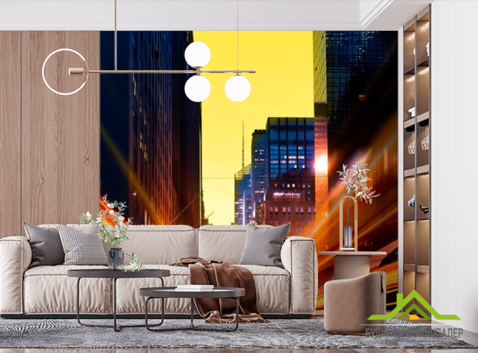 выбрать Фотошпалери Дорога, яскраве світло Фотошпалери Сучасний місто на стіну