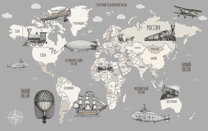 Шпалери в дитячу Карта