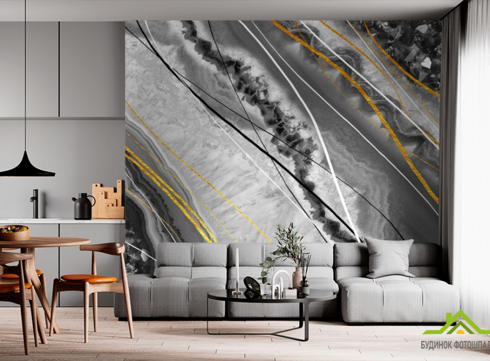 выбрать Фотообои чёрный мрамор Фотообои с золочением на стену