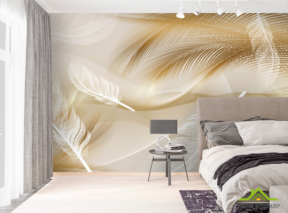 выбрать Фотообои Векторные перья коричневые Фотообои перья на стену