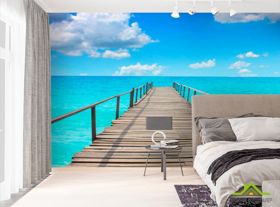 выбрать Фотообои Мостик в море Фотообои Расширяющие пространство на стену