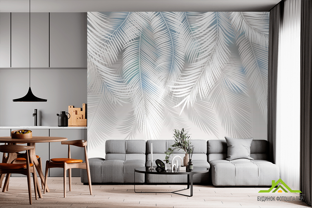 Фотошпалери пухнасті пальмове листя на стіну