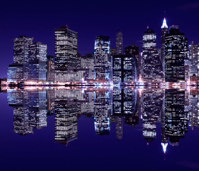Фотообои Отражение New Yorkа в воде