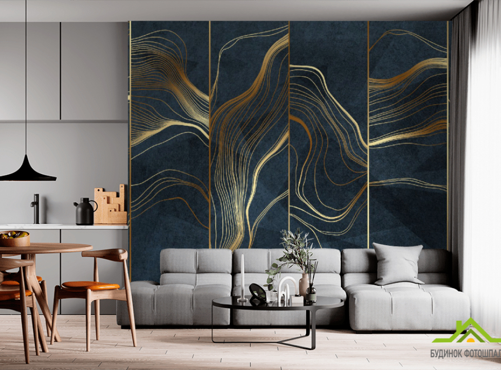 выбрать Фотообои золотые волны Фотообои с золочением на стену