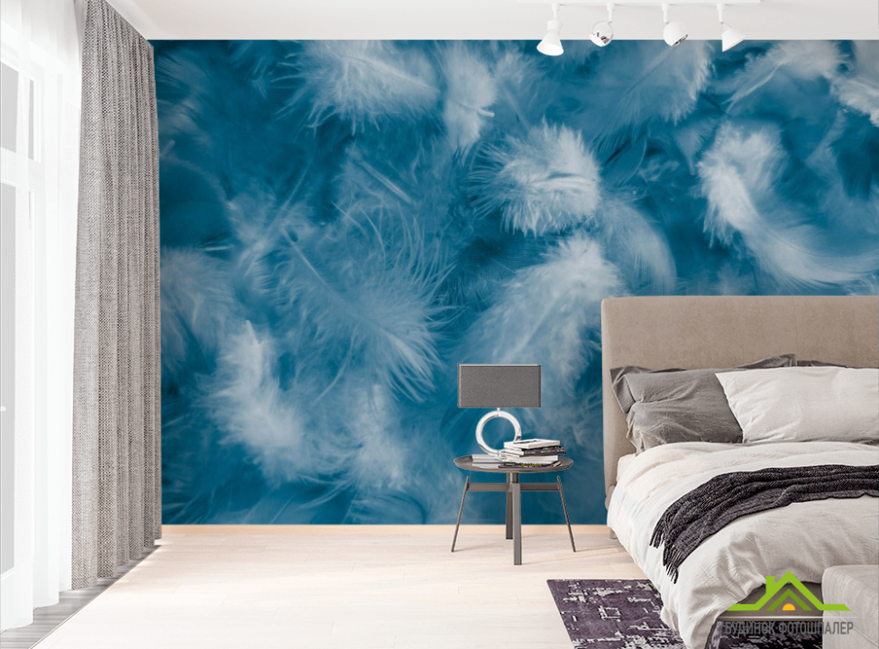 выбрать Фотошпалери Сині пір'ячко Фотошпалери пір'я на стіну