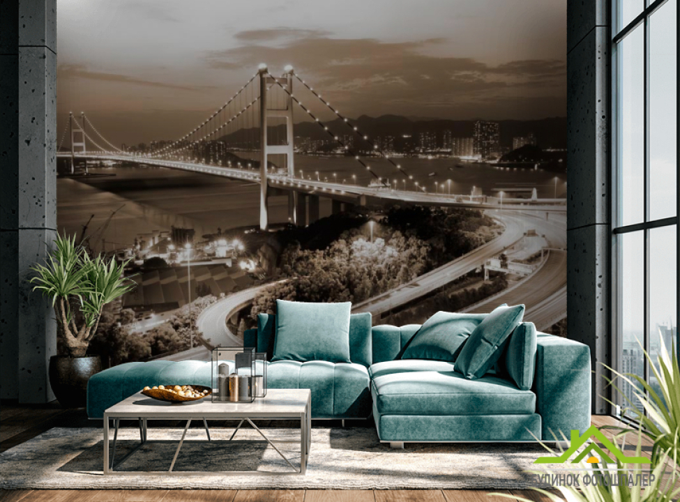 выбрать Фотошпалери Розв'язка біля мосту Фотошпалери Мости на стіну