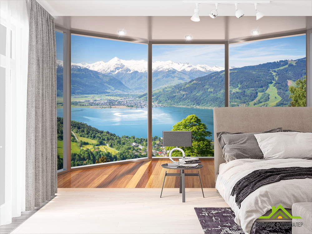 Фотошпалери Вид з вікна на озеро
