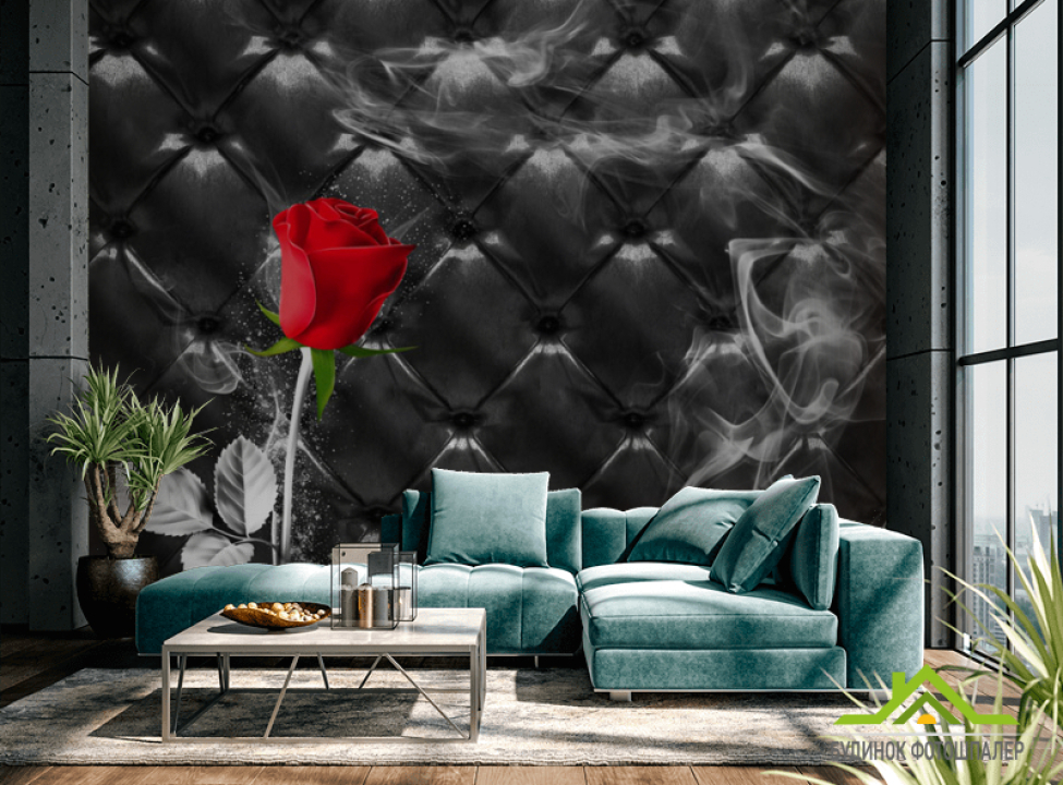 выбрать Фотошпалери Червона троянда на тлі Фотошпалери Квіти на стіну