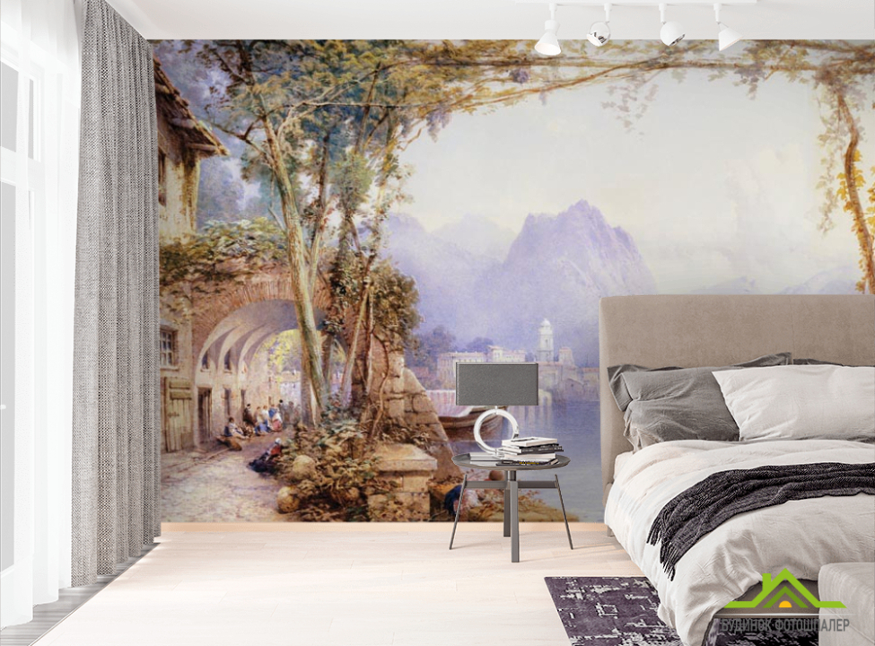 выбрать Фотошпалери Гори, човни, люди Фотошпалери Фрески на стіну