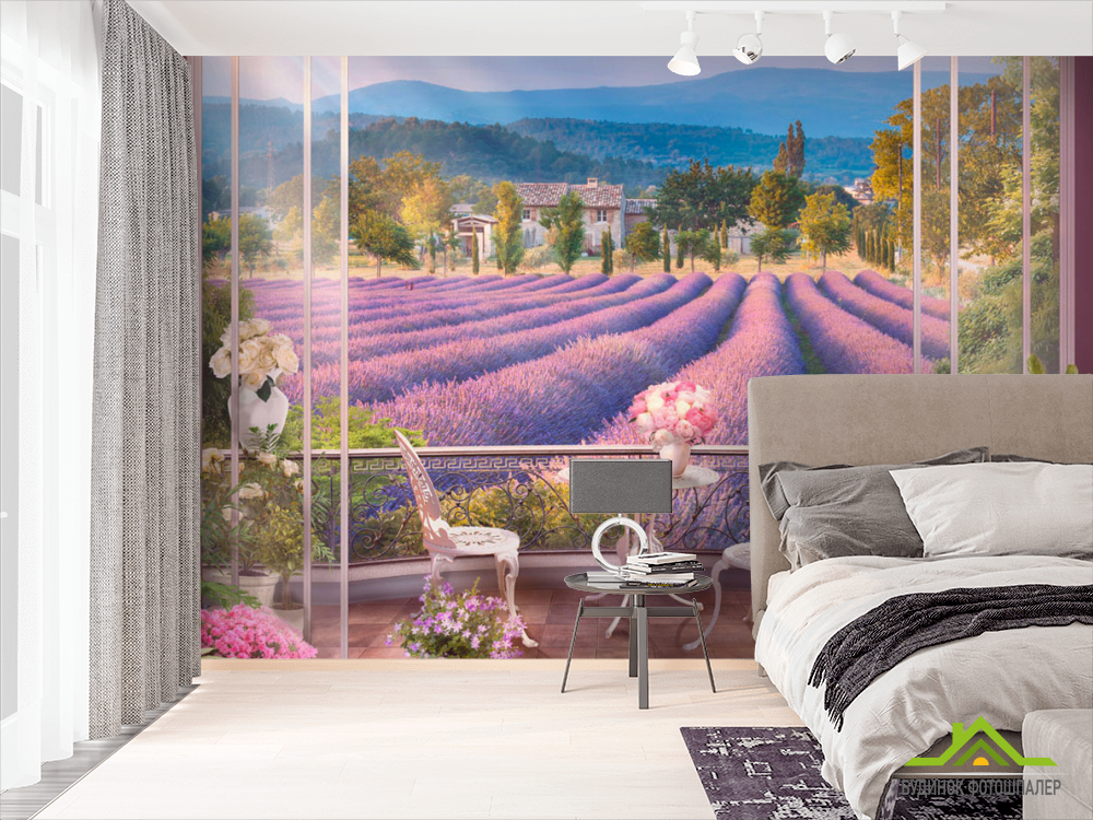 Фотообои Вид на лавандовое поле