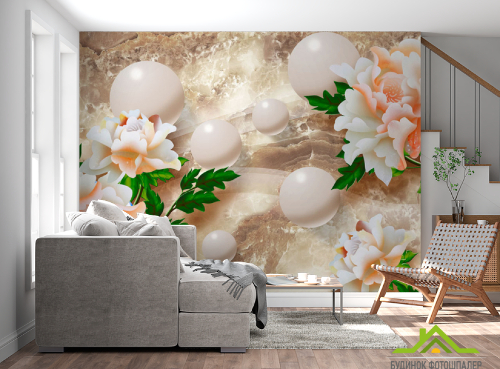 выбрать Фотошпалери Барельєфні квіти Фотошпалери 3Д барельєф на стіну