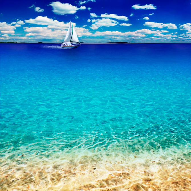 Фотообои Лодка на горизонте