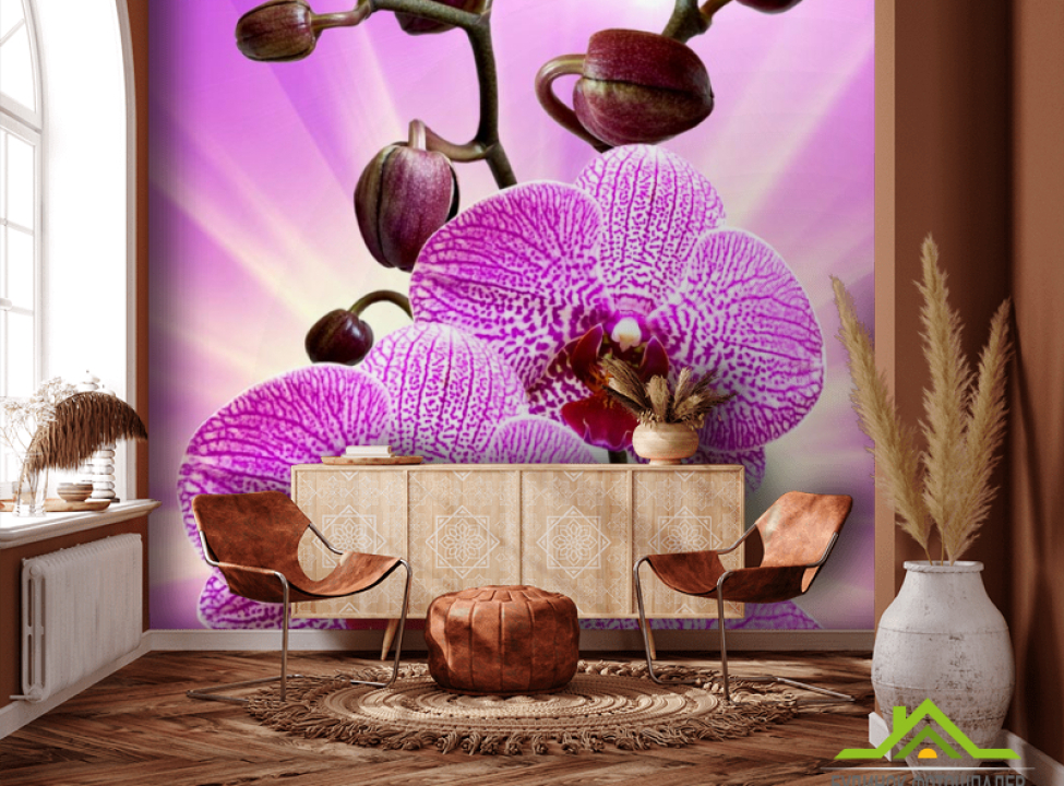 выбрать Фотообои леопардовая орхидея с сиянием Фотообои Цветы на стену