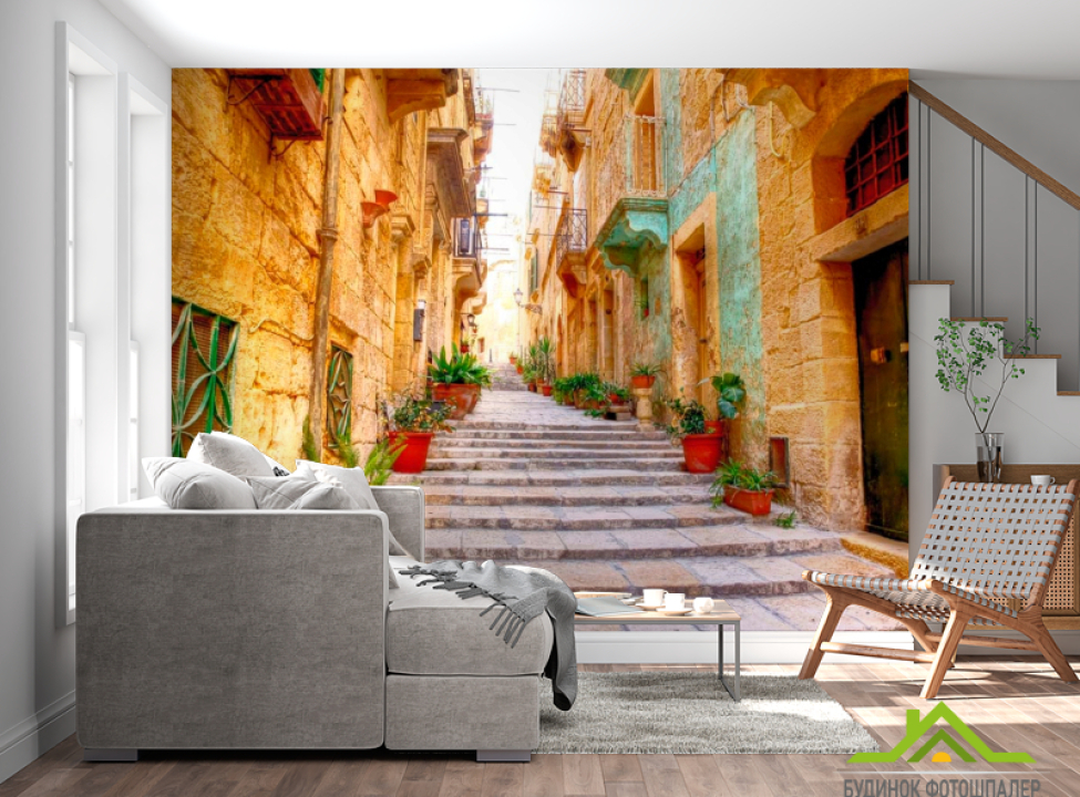 выбрать Фотошпалери Сходинки на вуличці Фотошпалери Вулиці на стіну