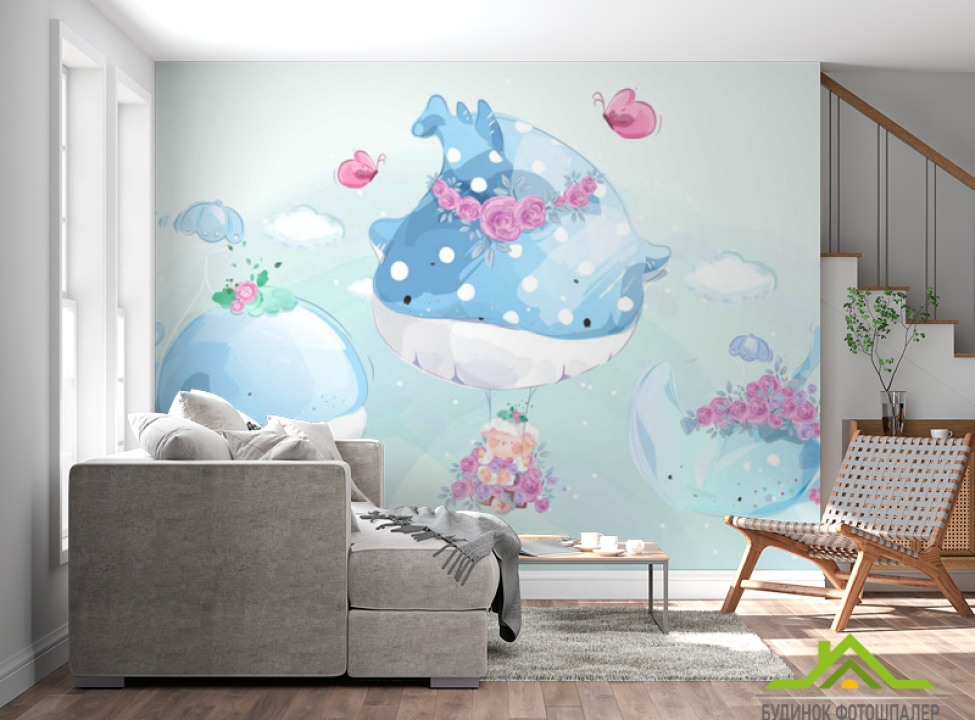 выбрать Фотошпалери синій кит Фотошпалери різні на стіну