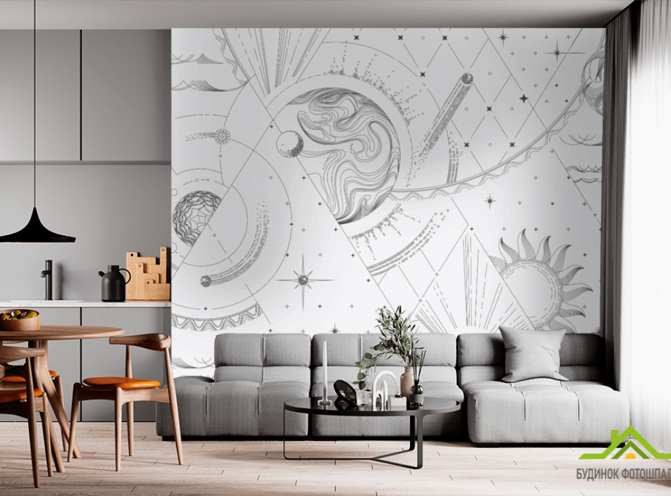 выбрать Фотообои Восточный узор в стиле line art Фотообои простые линии на стену